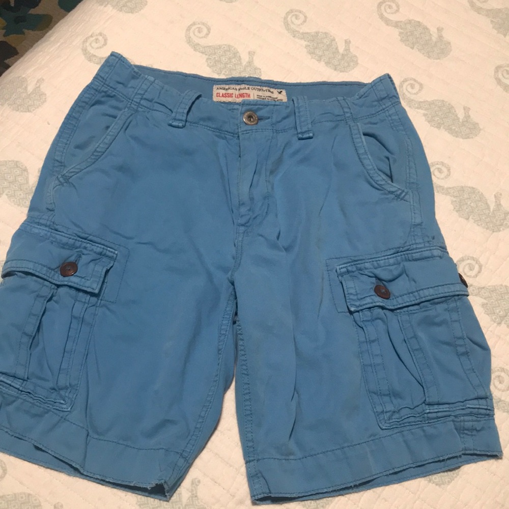 Mens American Eagle Blue Classic Cargo Shorts 30